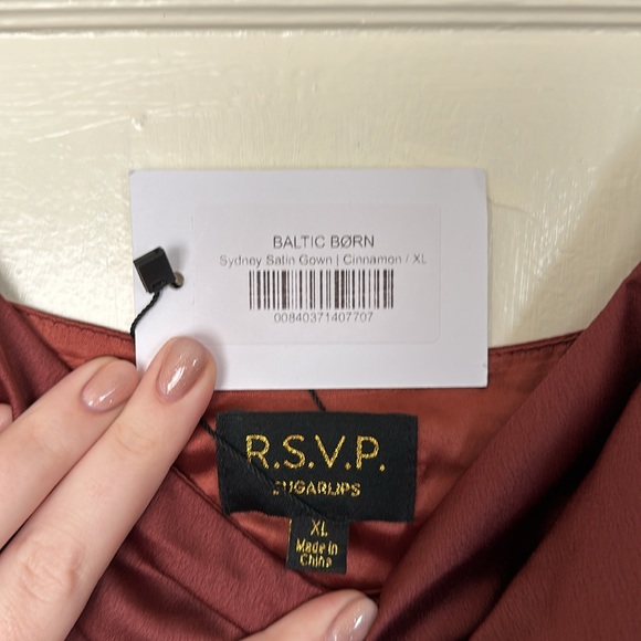 NWT Sugarlips Sydney Satin Gown | Size XL | Color: Cinnamon / Rust / Copper - Picture 3 of 7